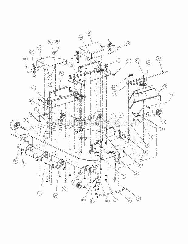 Fabricated Deck Assembly (Nov.2003 & After) Diagram and Parts List for M54-KH 53BB5B8W750 Cub Cadet Sprayer